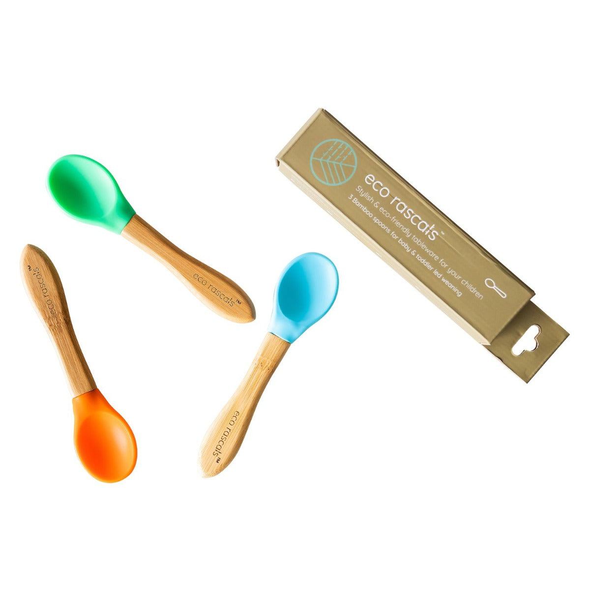 Eco Rascals Spoons Blue Green Orange 3pcs Pack Eco Rascals Yallatoys