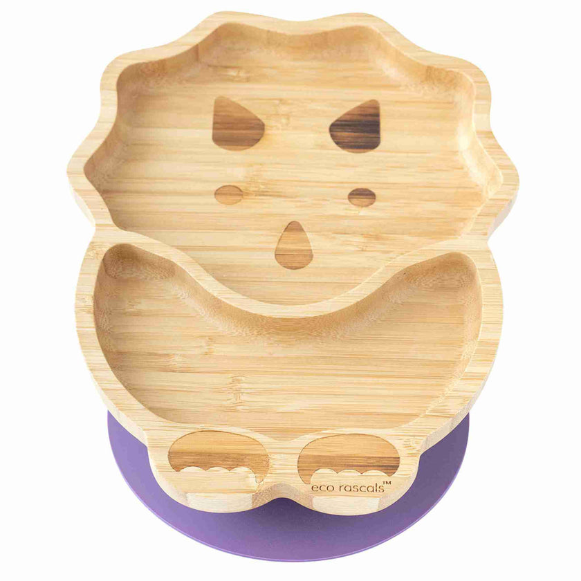 Eco Rascals Bamboo Dinosaur Suction Plate Purple Eco Rascals Yallatoys