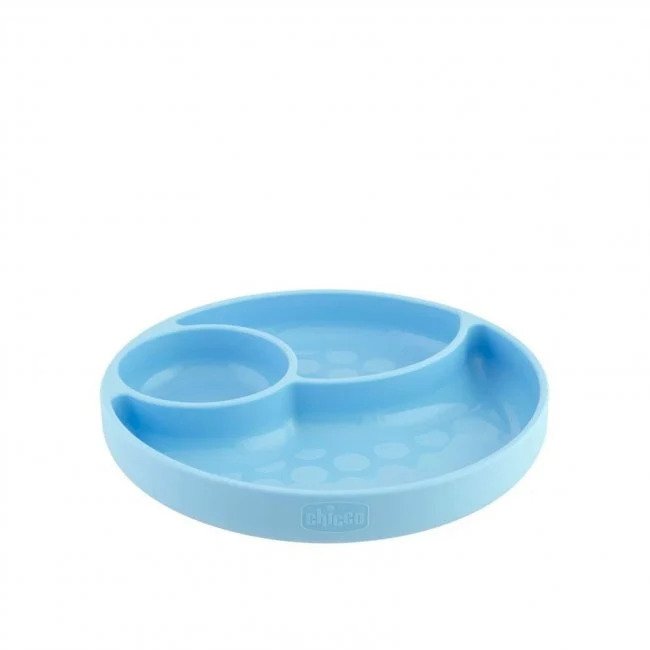 Chicco Easy Menu Silicone Plate With Suction Cup - Blue Chicco Yallatoys