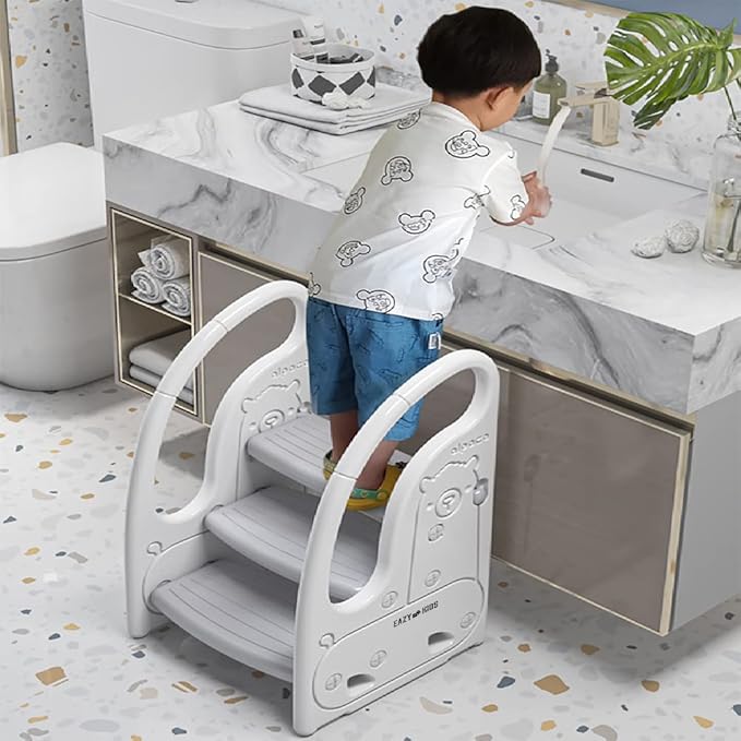 Eazy Kids 3 Step Stool Grey Eazy Kids Yallatoys