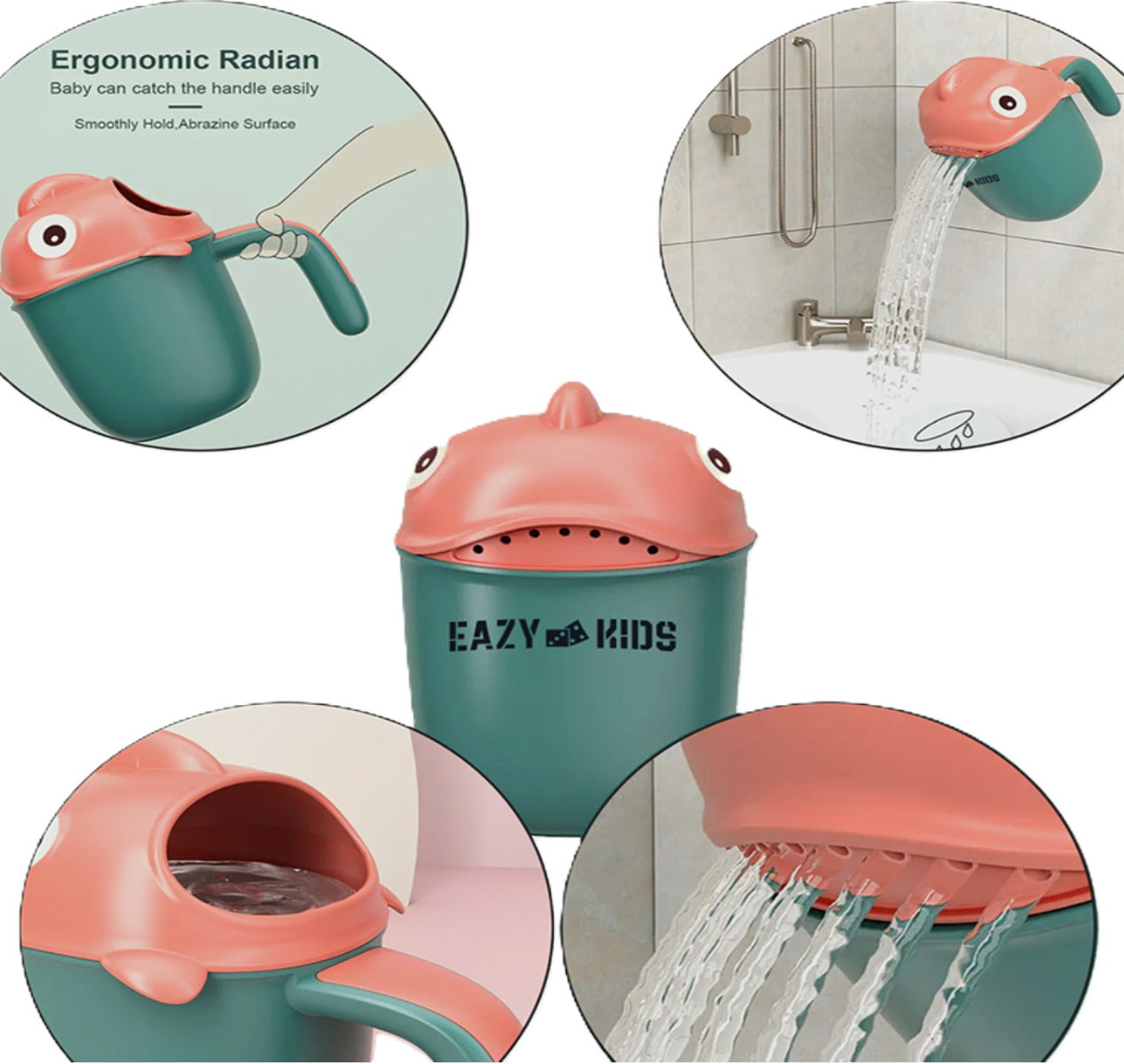 Eazy Kids Baby Head Shampoo Wash Rinse Shower Mug 500ml Green Eazy Kids Yallatoys