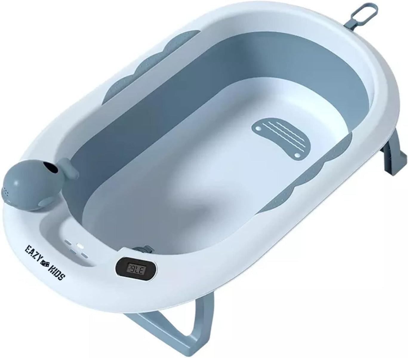 Eazy Kids Foldable Bathtub With Thermometer & Mug Blue Eazy Kids Yallatoys