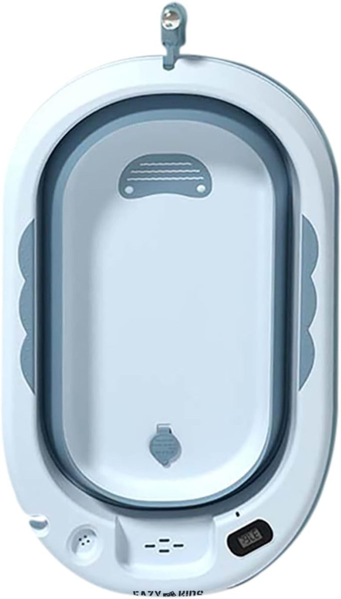 Eazy Kids Foldable Bathtub With Thermometer & Mug Blue Eazy Kids Yallatoys