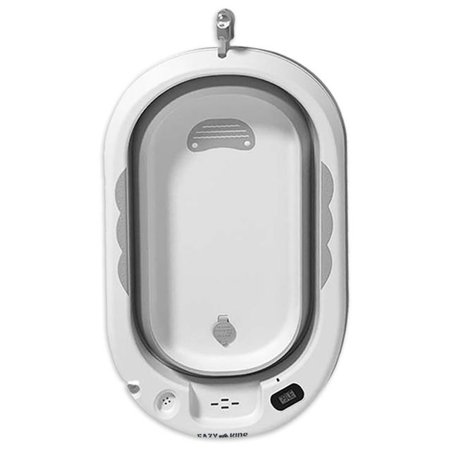 Eazy Kids Foldable Bathtub With Thermometer & Mug Grey Eazy Kids Yallatoys