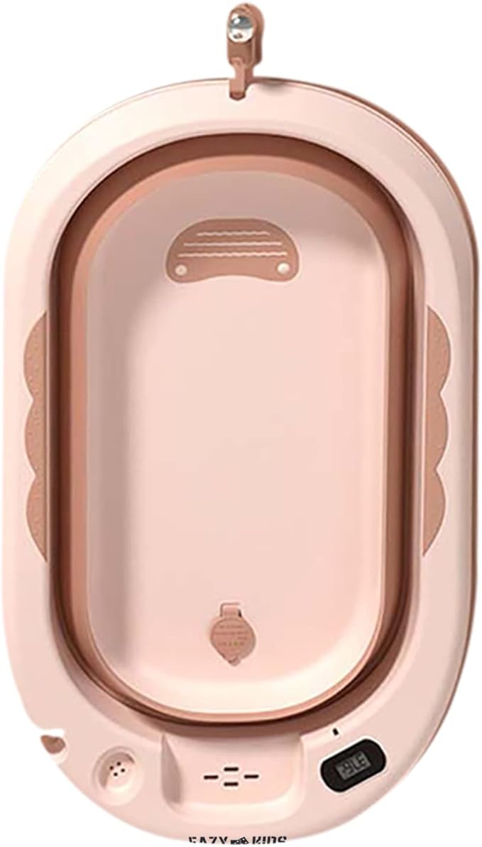 Eazy Kids Foldable Bathtub With Thermometer & Mug Orange Eazy Kids Yallatoys