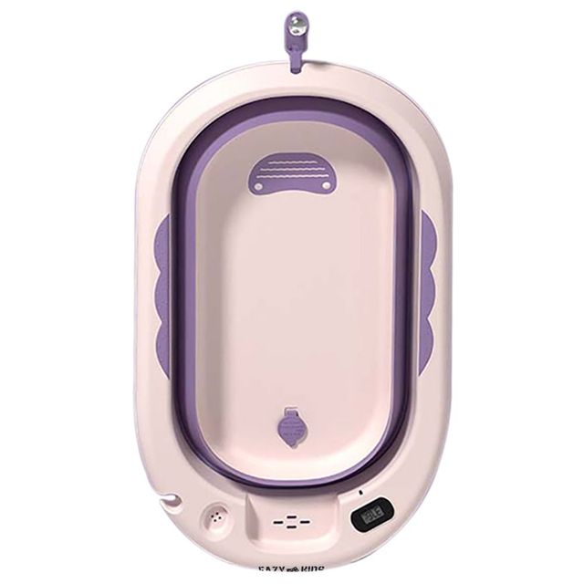 Eazy Kids Foldable Bathtub With Thermometer & Mug Purple Eazy Kids Yallatoys