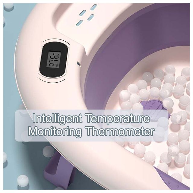 Eazy Kids Foldable Bathtub With Thermometer & Mug Purple Eazy Kids Yallatoys
