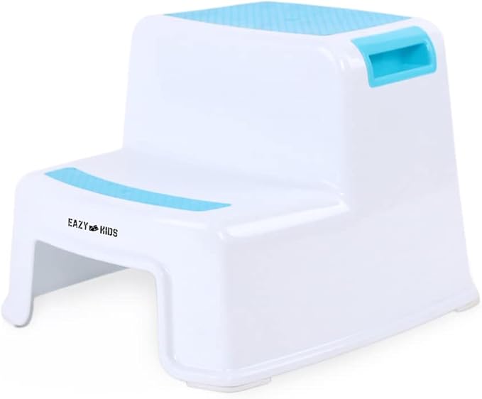 Eazy Kids Step Stool White And Blue Eazy Kids Yallatoys