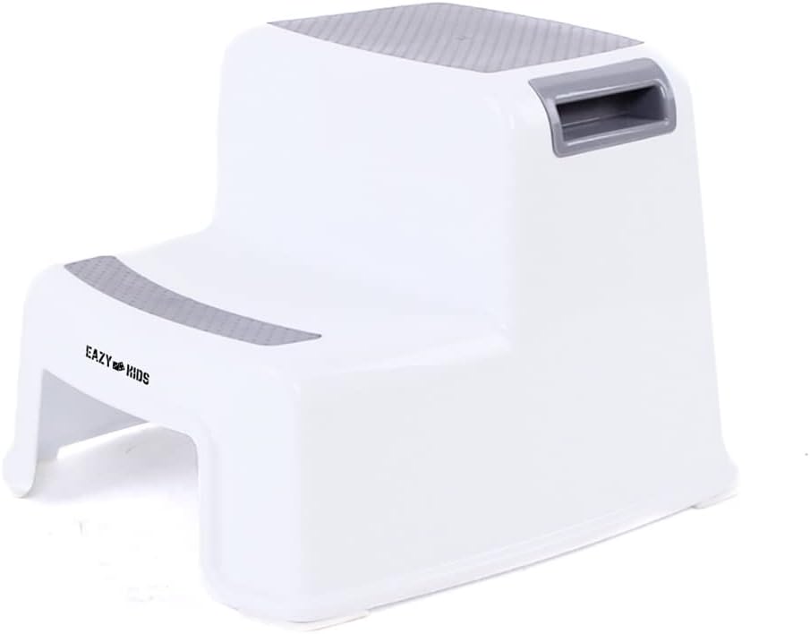 Eazy Kids Step Stool White And Grey Eazy Kids Yallatoys