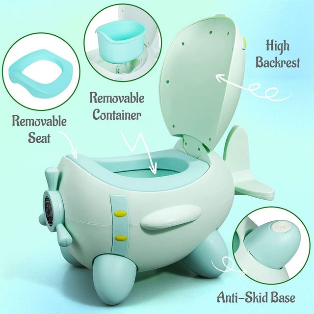 Eazy Kids Airplane Kids Potty Training Toilet Seat Green Eazy Kids Yallatoys