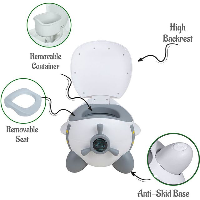 Eazy Kids Airplane Kids Potty Training Toilet Seat Grey Eazy Kids Yallatoys