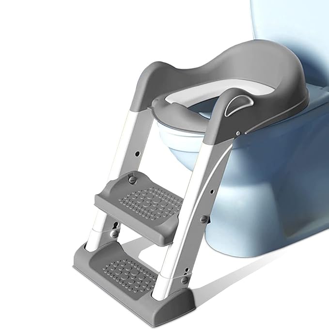Eazy Kids Step Stool Foldable Potty Trainer Seat Grey Eazy Kids Yallatoys