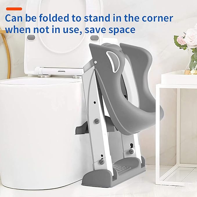 Eazy Kids Step Stool Foldable Potty Trainer Seat Grey Eazy Kids Yallatoys