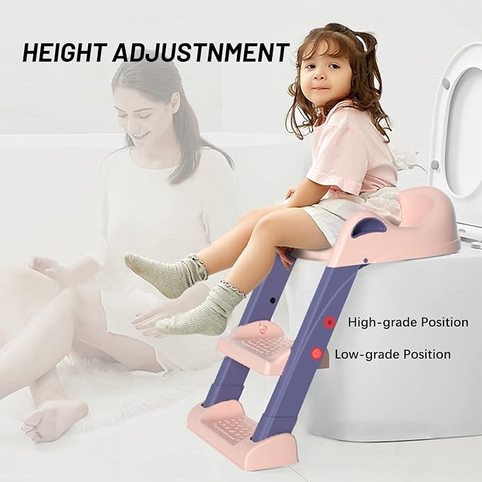 Eazy Kids Step Stool Foldable Potty Trainer Seat Pink Eazy Kids Yallatoys