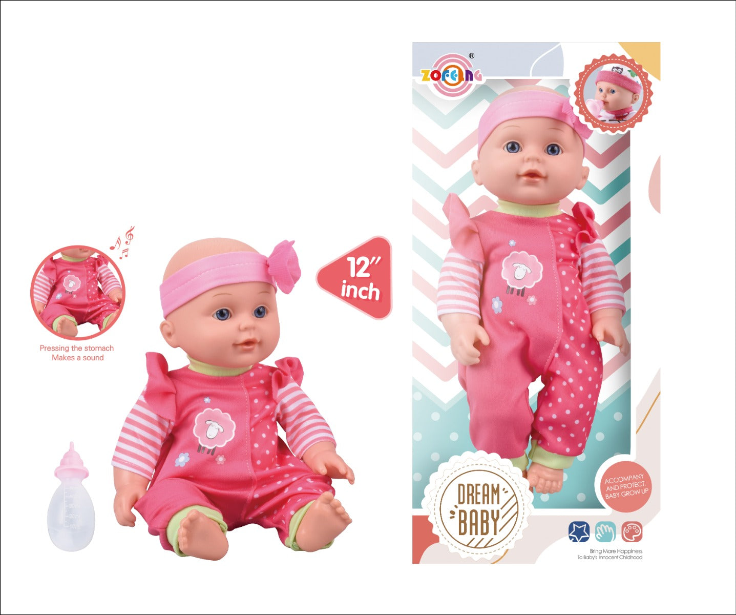 Buy Dream Baby 12inch Baby Doll Pink Dress | Yallatoys.com