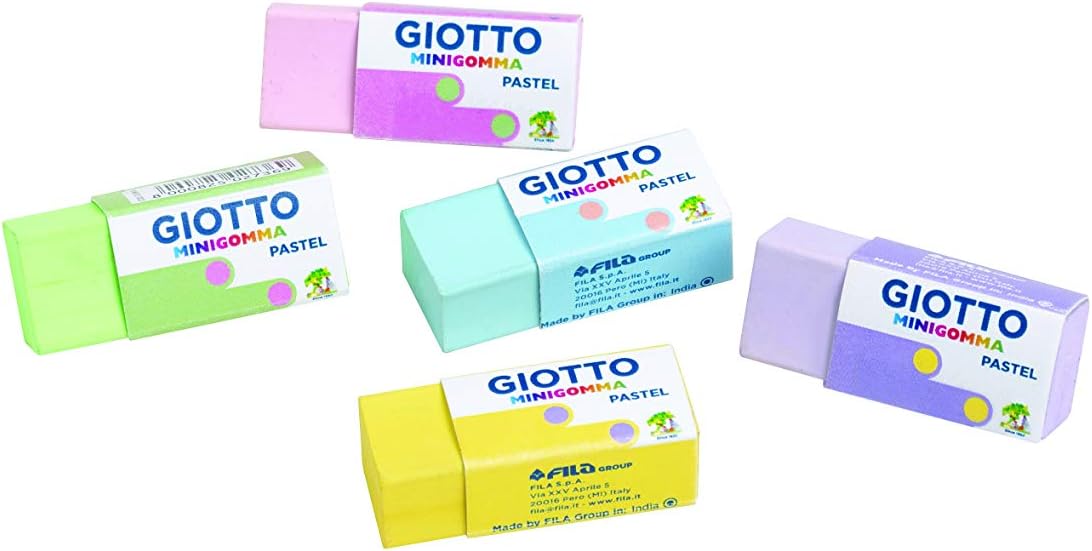 Buy Fila Giotto Minigomma Pastel Eraser Blister 5pcs | Yallatoys.com