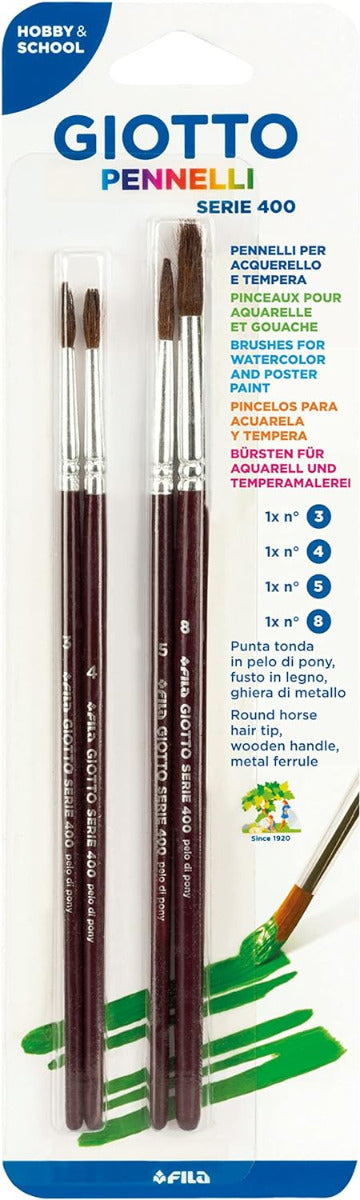 Buy Giotto Art Brushes Blister 4pcs N 3, 4, 5, 8 | Yallatoys.com