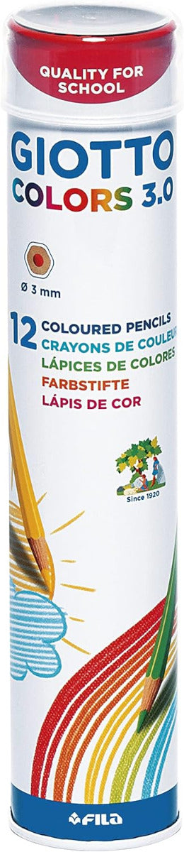 Buy Giotto Colored Pencil Metal Tub 3.0 Of 12pcs | Yallatoys.com