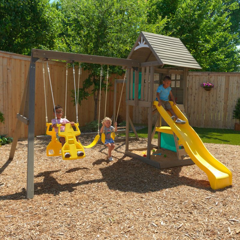 Buy Kidkraft Hampton Wooden Swing Playground Sets | Yallatoys.com