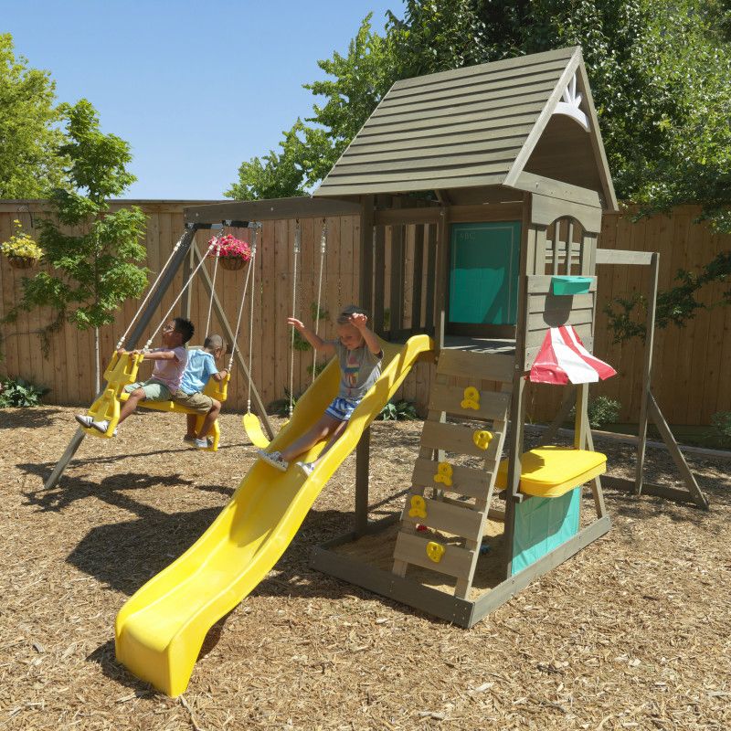 Buy Kidkraft Hampton Wooden Swing Playground Sets | Yallatoys.com