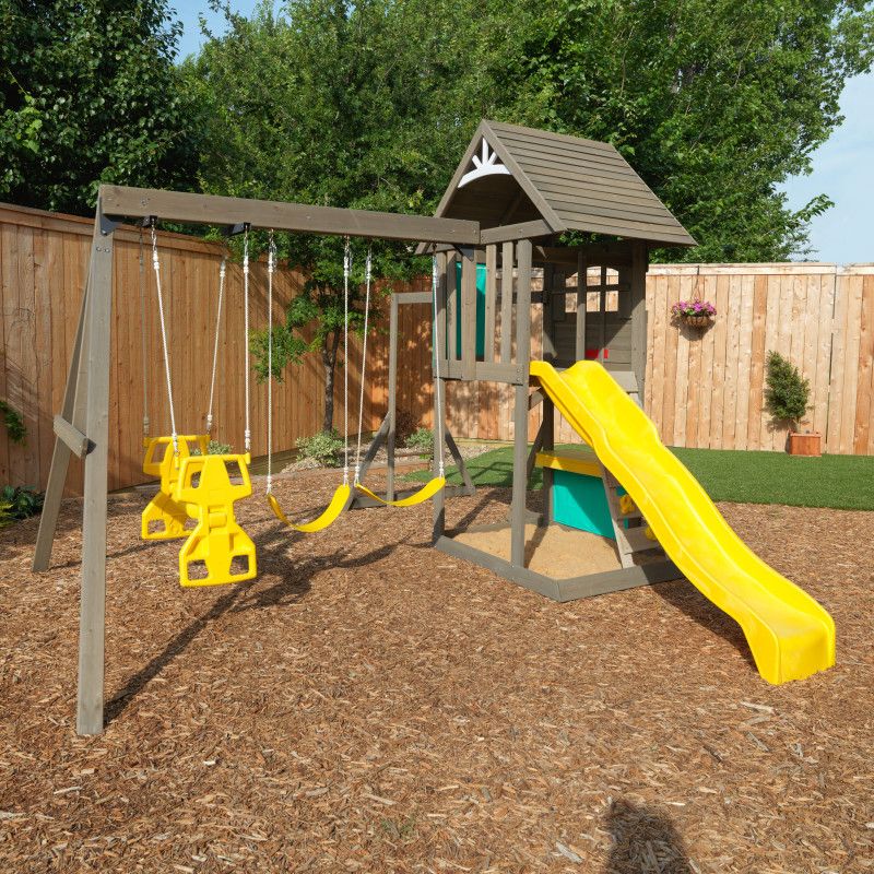 Buy Kidkraft Hampton Wooden Swing Playground Sets | Yallatoys.com