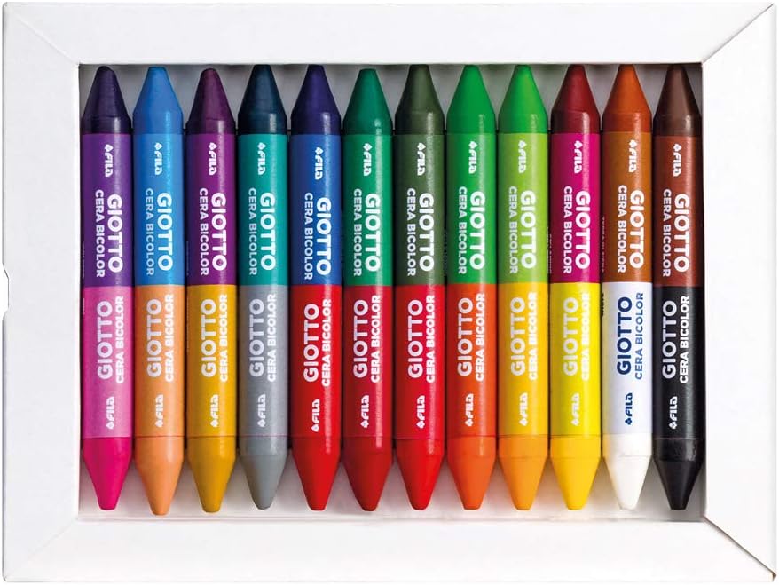Buy Giotto Cera Bicolor Wax Crayons Double Side Set 12pcs | Yallatoys.com