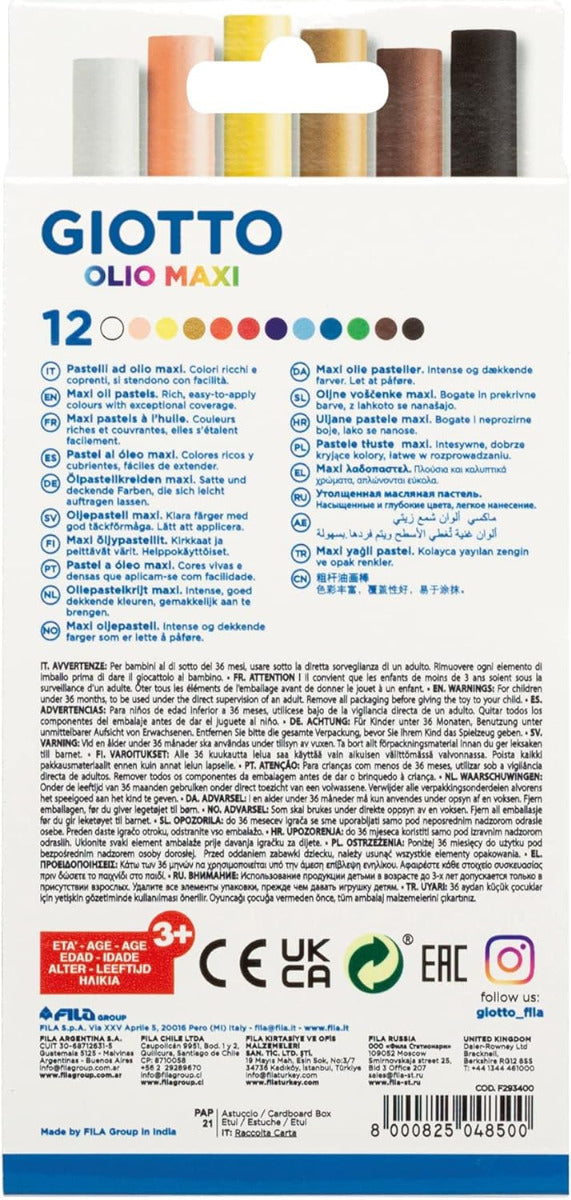Buy Giotto Olio Fine Oil Pastel Jumbo Set Of 12pcs | Yallatoys.com