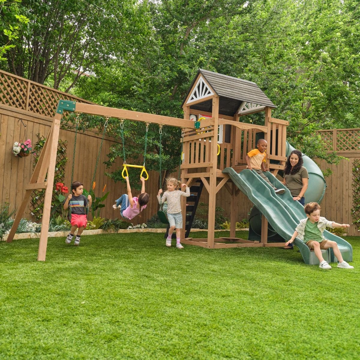 Buy Kidkraft Timberlake Playground Swing Set | Yallatoys.com