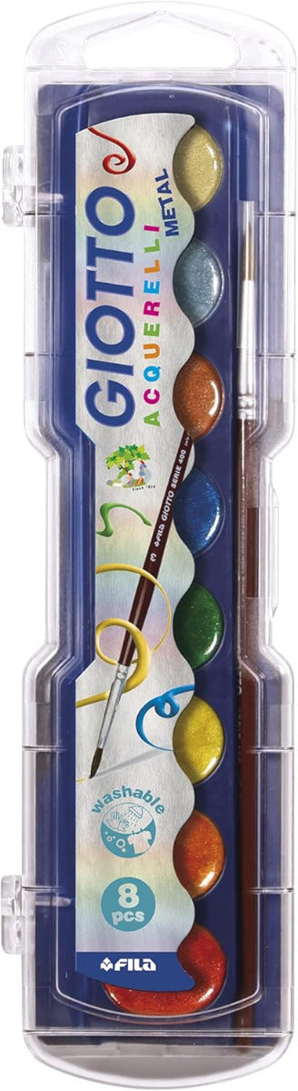 Buy Giotto Watercolor Blocks & 1 Brush Round Tip 8pcs | Yallatoys.com