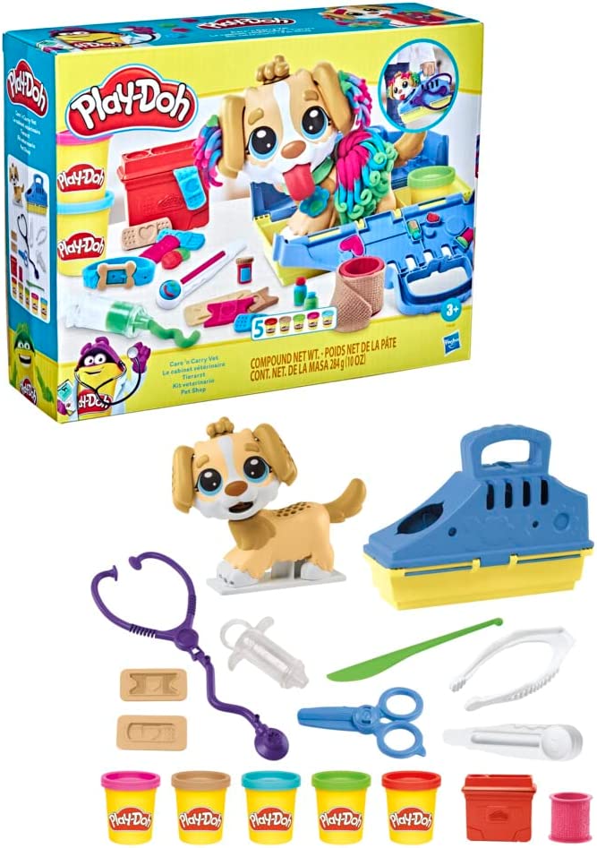 Buy Play Doh Care N Carry Vet Playset with Toy Dog and 5 Doh Cans | Yallatoys.com