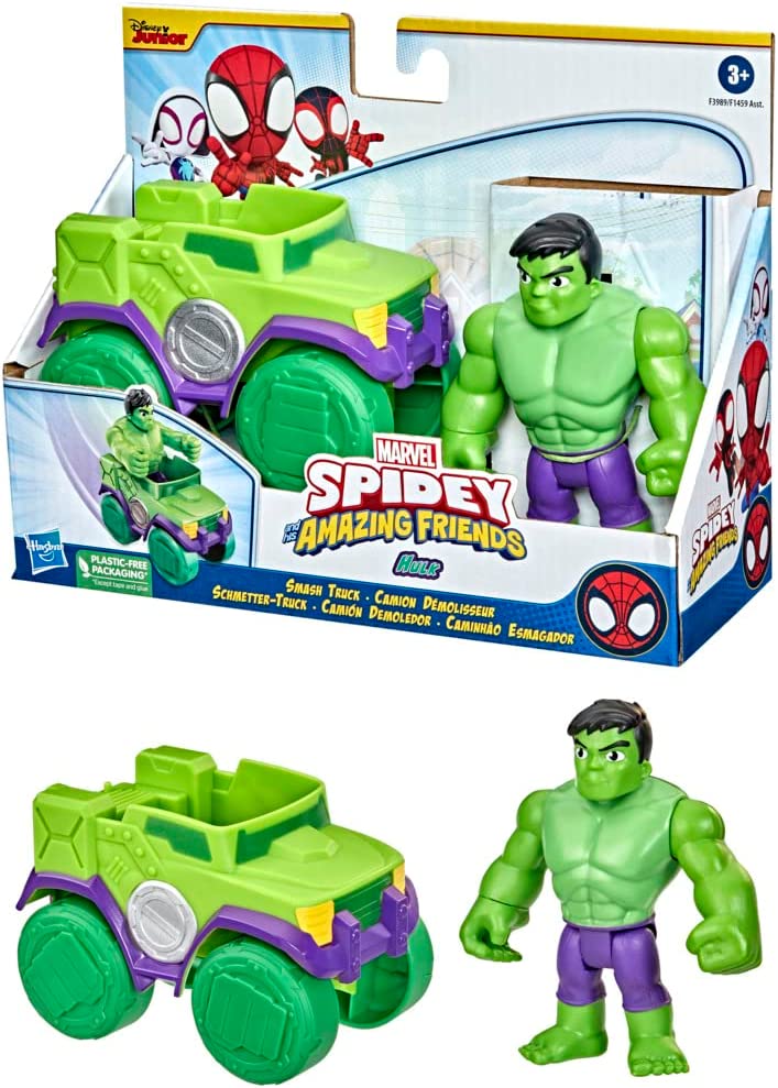 Buy Spider Man Marvel Spidey and His Amazing Friends Hulk Action Figure and Smash Truck Vehicle | Yallatoys.com