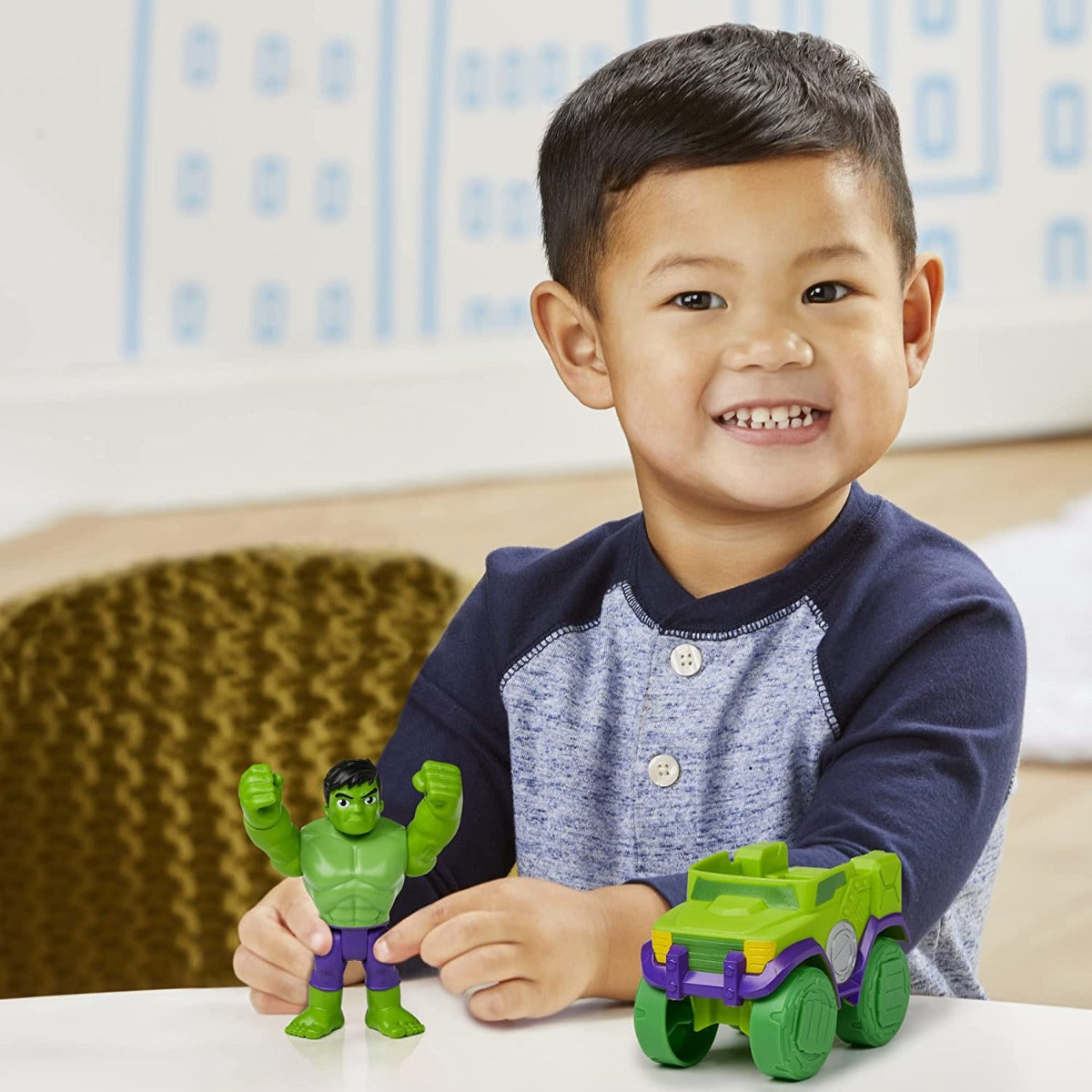 Buy Spider Man Marvel Spidey and His Amazing Friends Hulk Action Figure and Smash Truck Vehicle | Yallatoys.com
