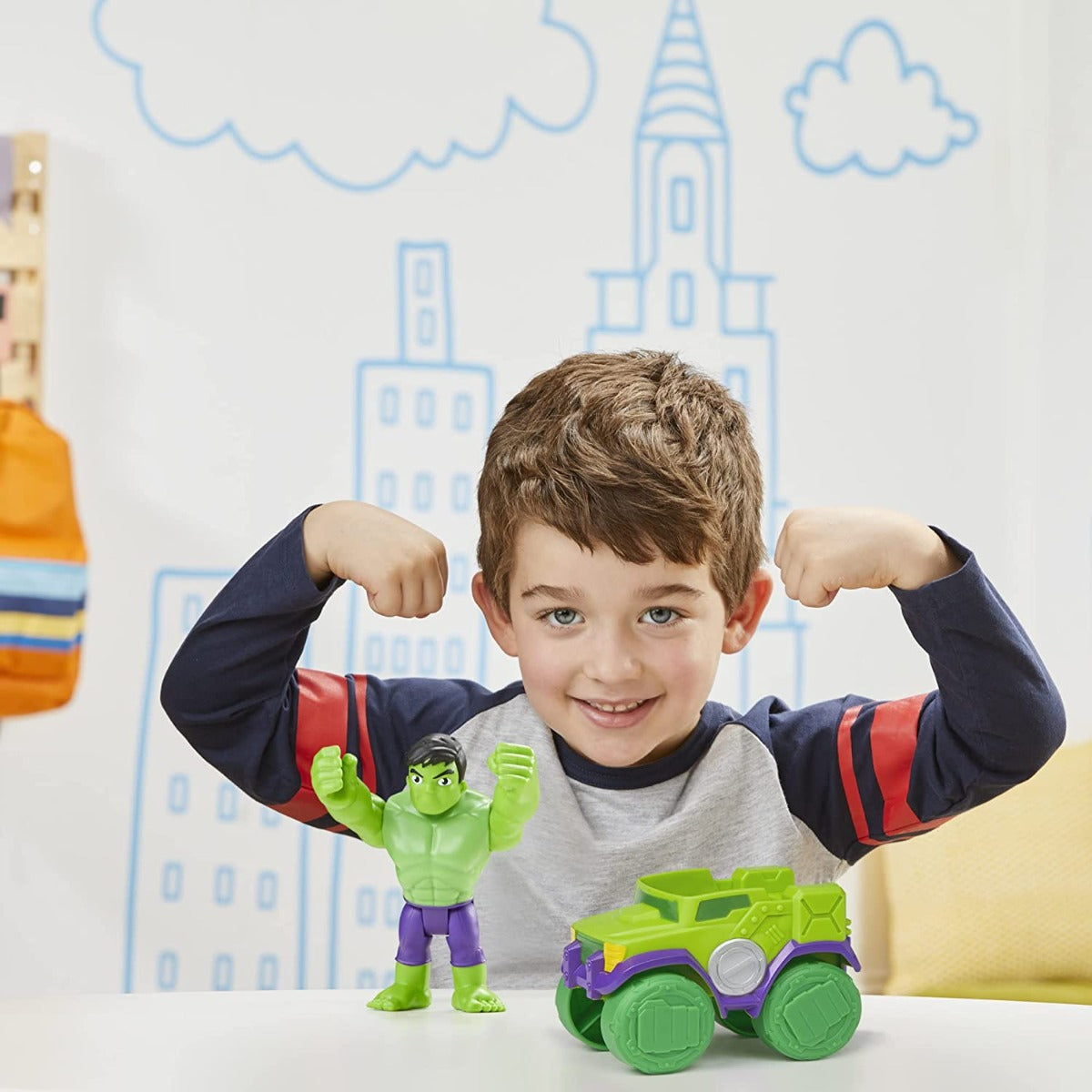 Buy Spider Man Marvel Spidey and His Amazing Friends Hulk Action Figure and Smash Truck Vehicle | Yallatoys.com