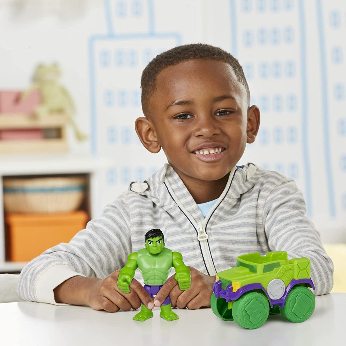 Buy Spider Man Marvel Spidey and His Amazing Friends Hulk Action Figure and Smash Truck Vehicle | Yallatoys.com