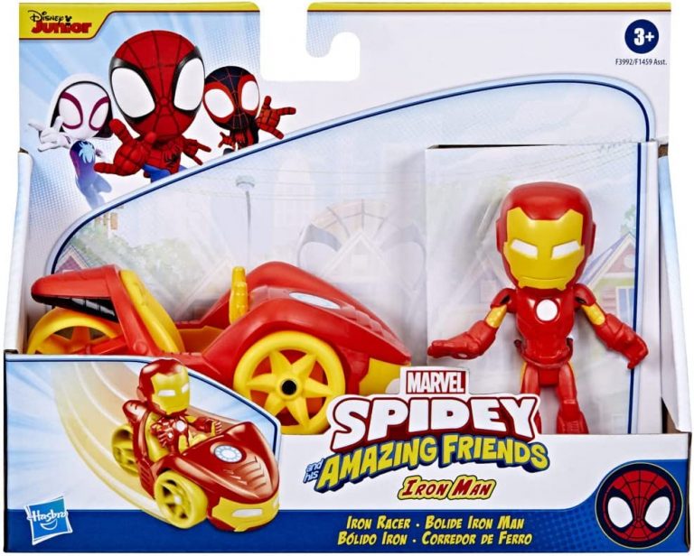 Buy Spider Man Marvel Spidey and His Amazing Friends Iron Man Action Figure and Iron Racer Vehicle | Yallatoys.com