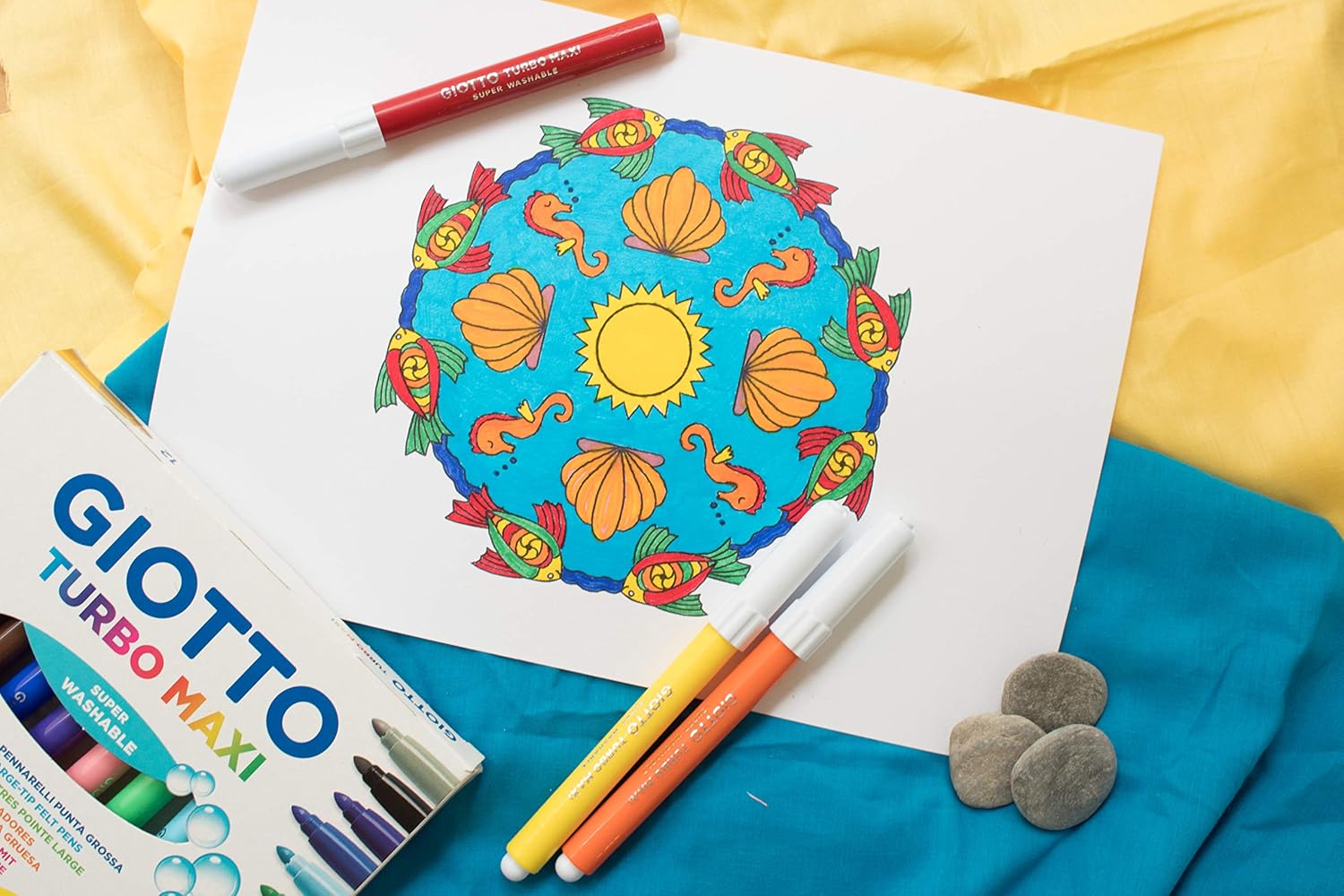 Buy Giotto Turbo Maxi Felt Tip Marker Jumbo Set Of 6pcs | Yallatoys.com