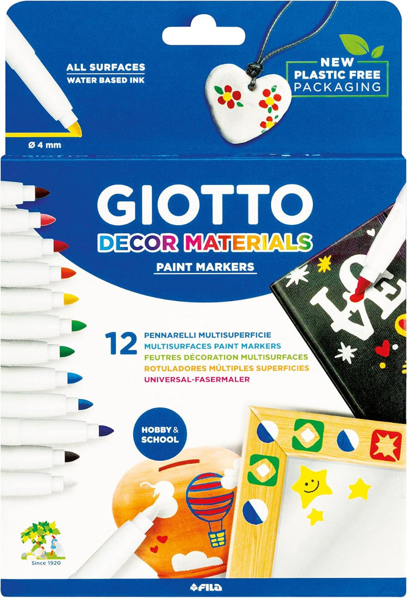 Buy Giotto Decor Materials Felt Marker Multi Surface Set Of 12 | Yallatoys.com