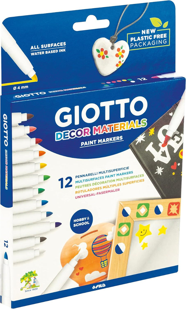 Buy Giotto Decor Materials Felt Marker Multi Surface Set Of 12 | Yallatoys.com