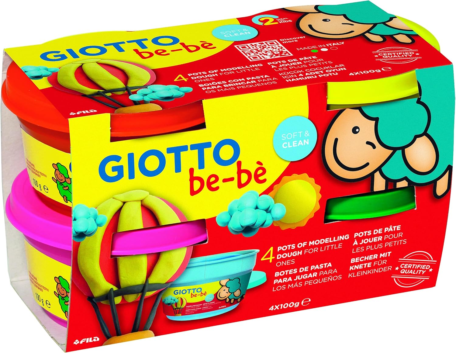 Buy Giotto Be-be Super Modelling Dough Box 4pcs 100g (Sold Separately Subject To Availability) | Yallatoys.com