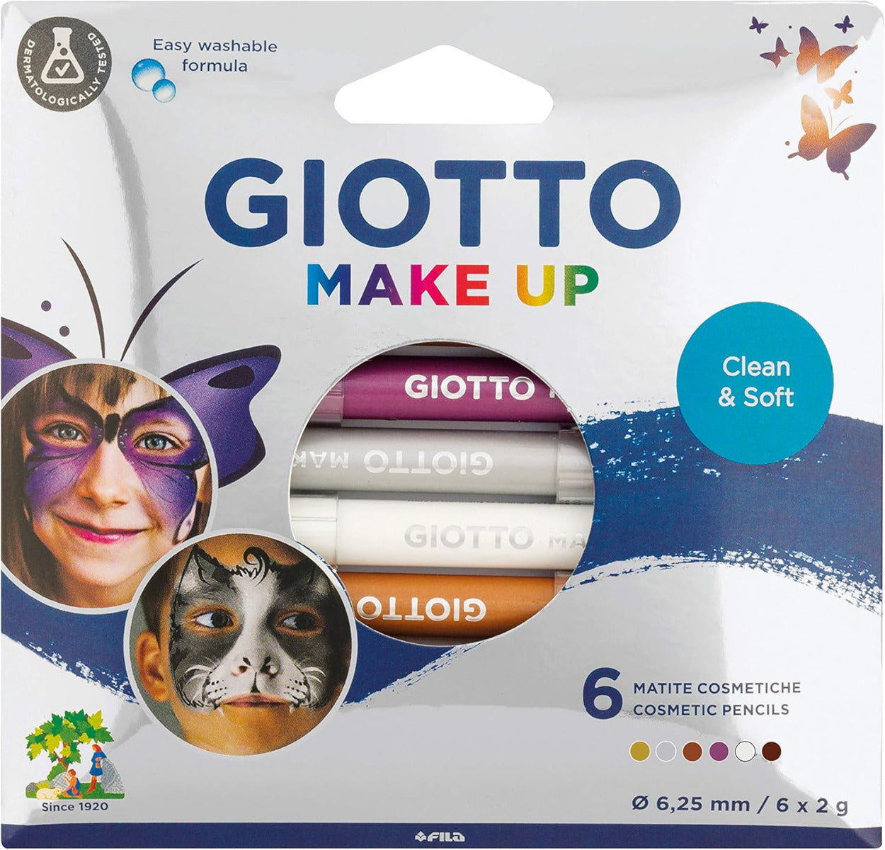 Buy Giotto Face Paint Pan Make Up Colors Pack Of 6pcs | Yallatoys.com