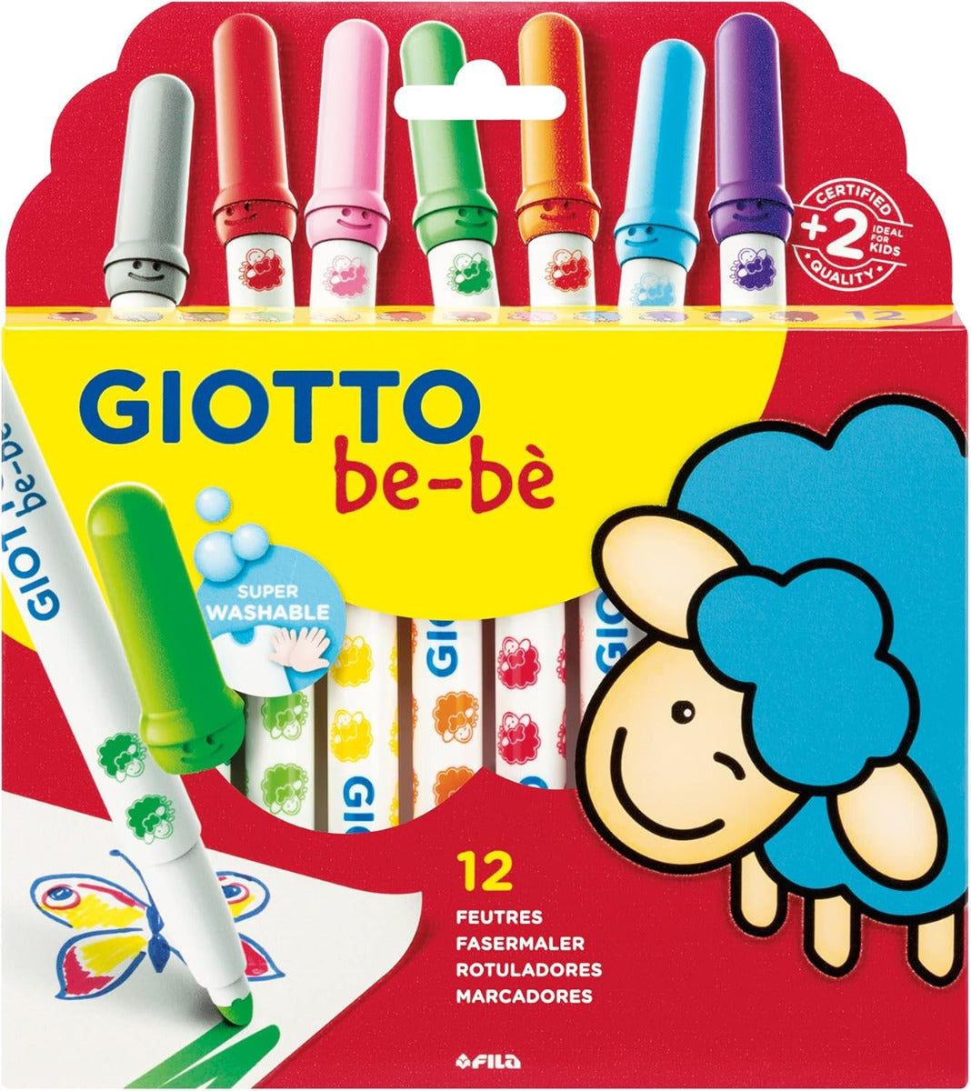 Buy Giotto Be-be Felt Tip Marker Jambo Set Of 12 | Yallatoys.com