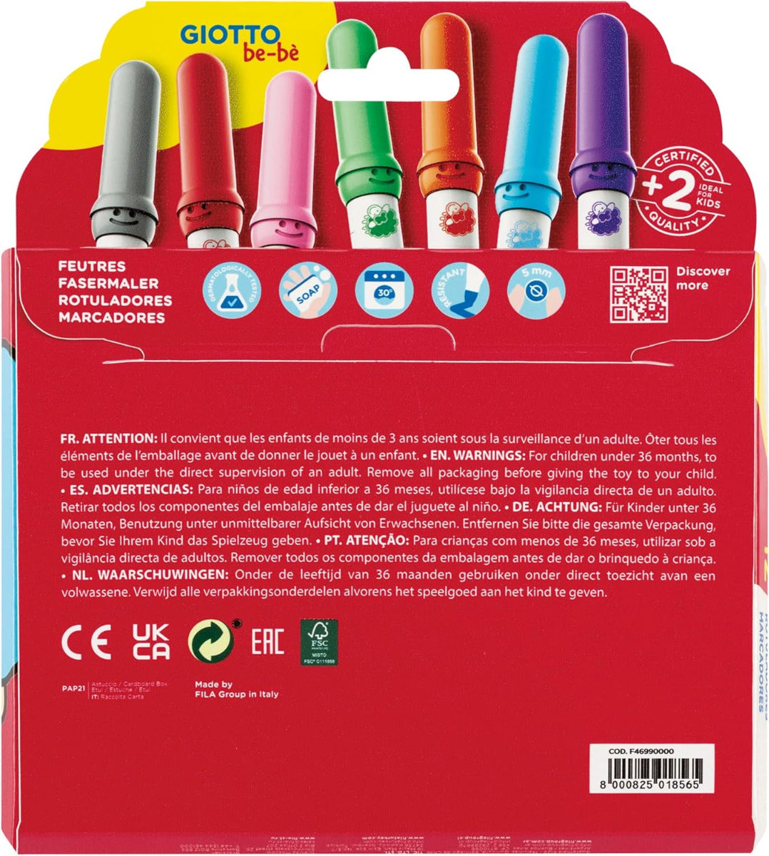 Buy Giotto Be-be Felt Tip Marker Jambo Set Of 12 | Yallatoys.com