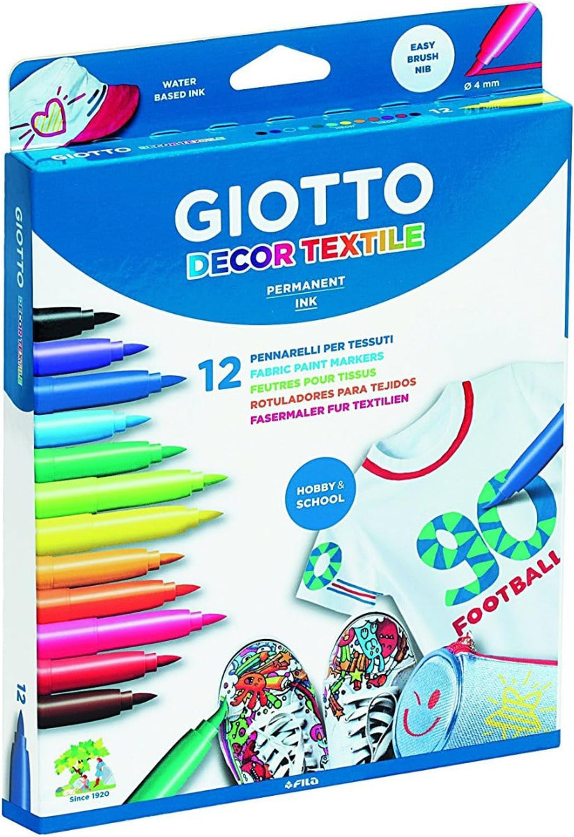 Buy Giotto Decor Textile Fabric Marker Set Of 12pcs | Yallatoys.com