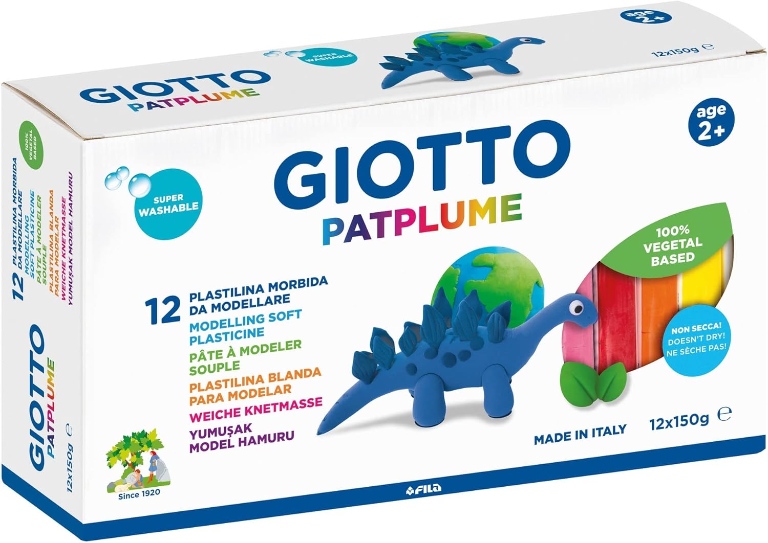 Buy Giotto Patplume Plastilina Package 12x150g (Sold Separately Subject To Availability) | Yallatoys.com