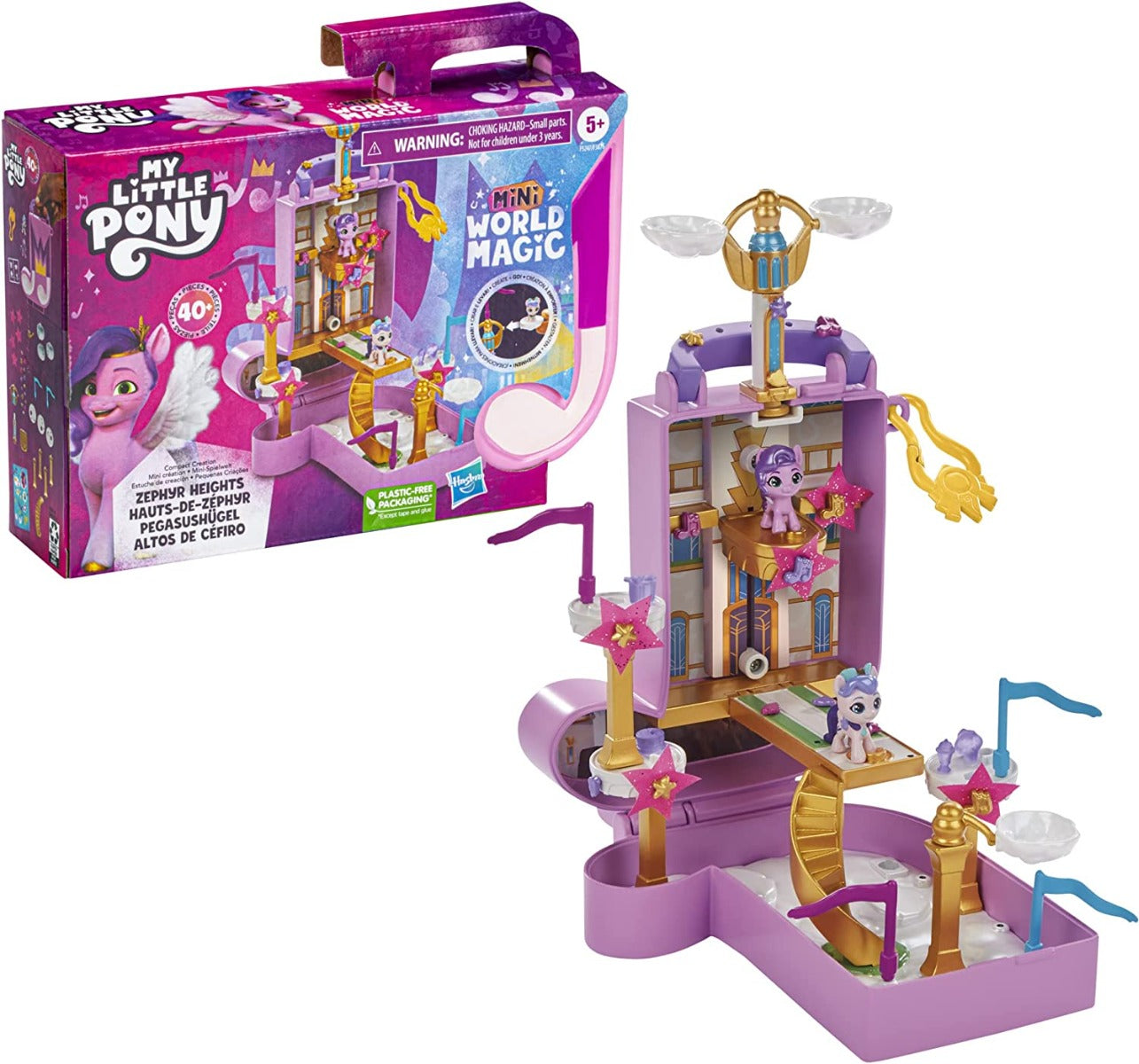 Buy My Little Pony Mini World Magic Compact Zephyr Heights Portable Playset with Pony | Yallatoys.com