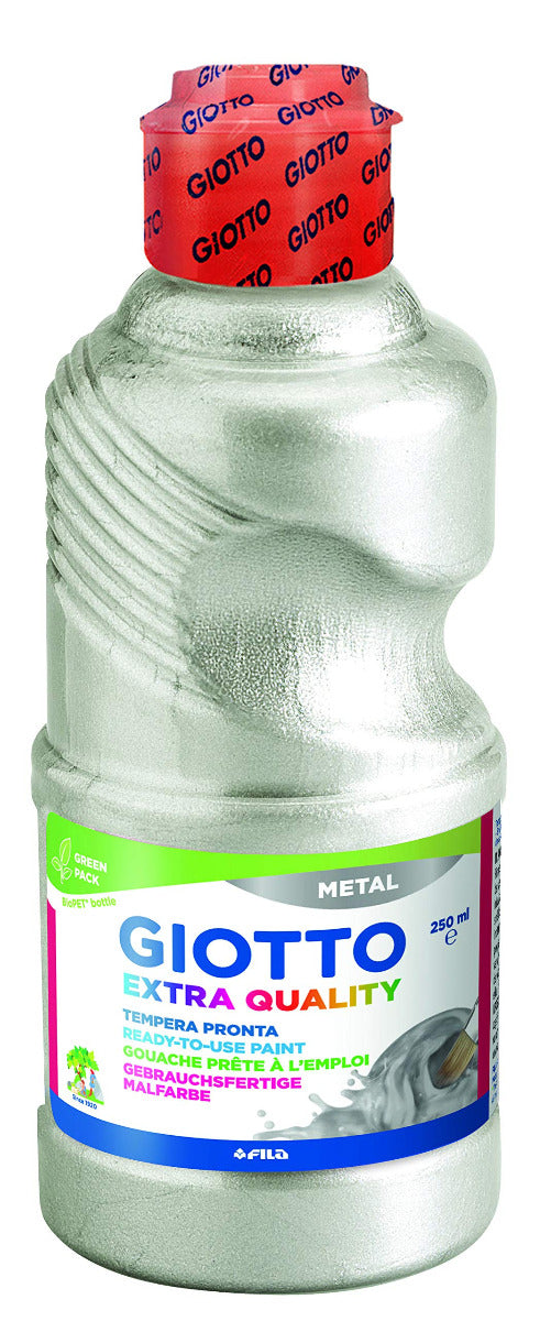 Buy Giotto Tempera School Paint Extra Quality Silver Metal 250ml | Yallatoys.com