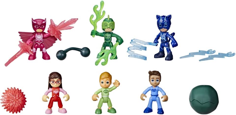 Buy PJ Masks Nighttime Heroes Figure Set with 6 Action Figures and 11 Accessories | Yallatoys.com