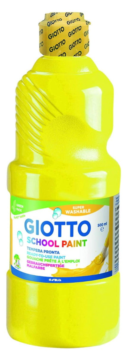 Buy Giotto Tempera School Paint Washable Yellow 500ml | Yallatoys.com
