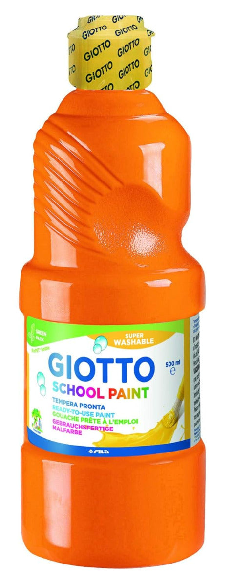 Buy Giotto Tempera School Paint Washable Orange 500ml | Yallatoys.com