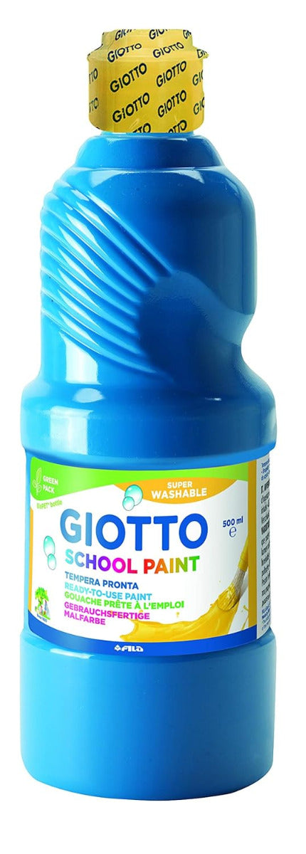 Buy Giotto Tempera School Paint Washable Cyan 500ml | Yallatoys.com